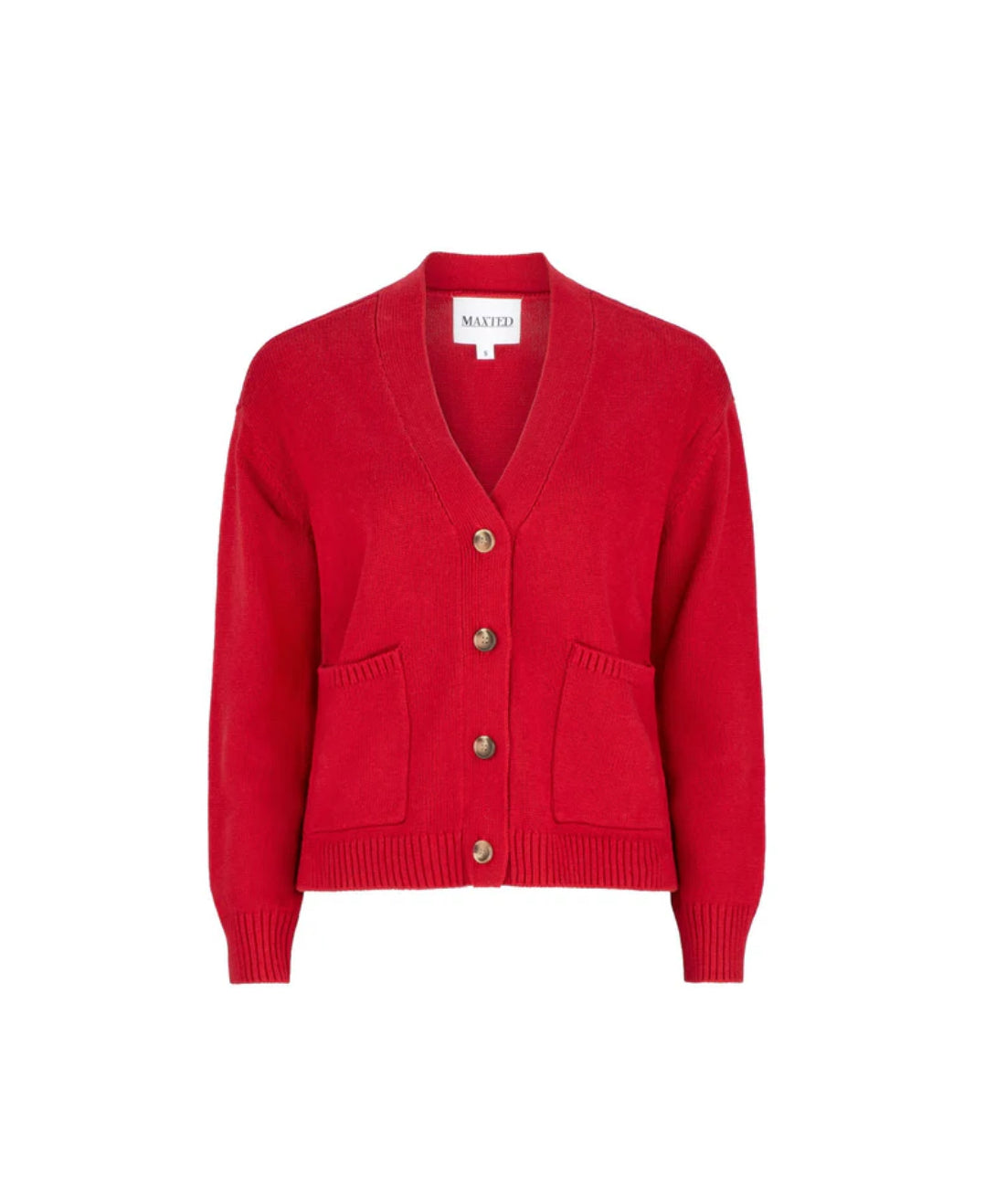 Maxted Button Down Cardigan in Red