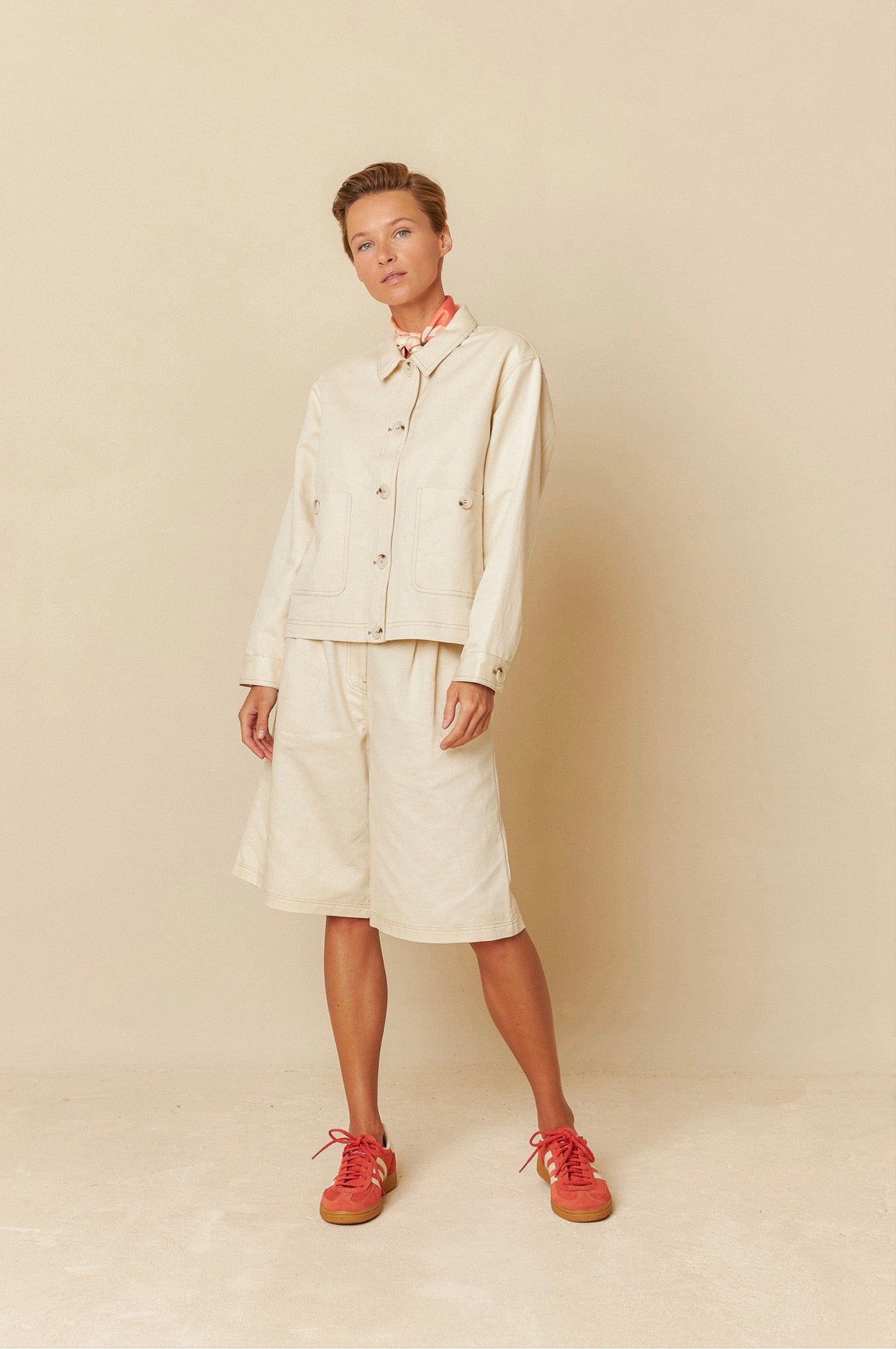 Indi and Cold Contrast Stitch Bermuda Shorts