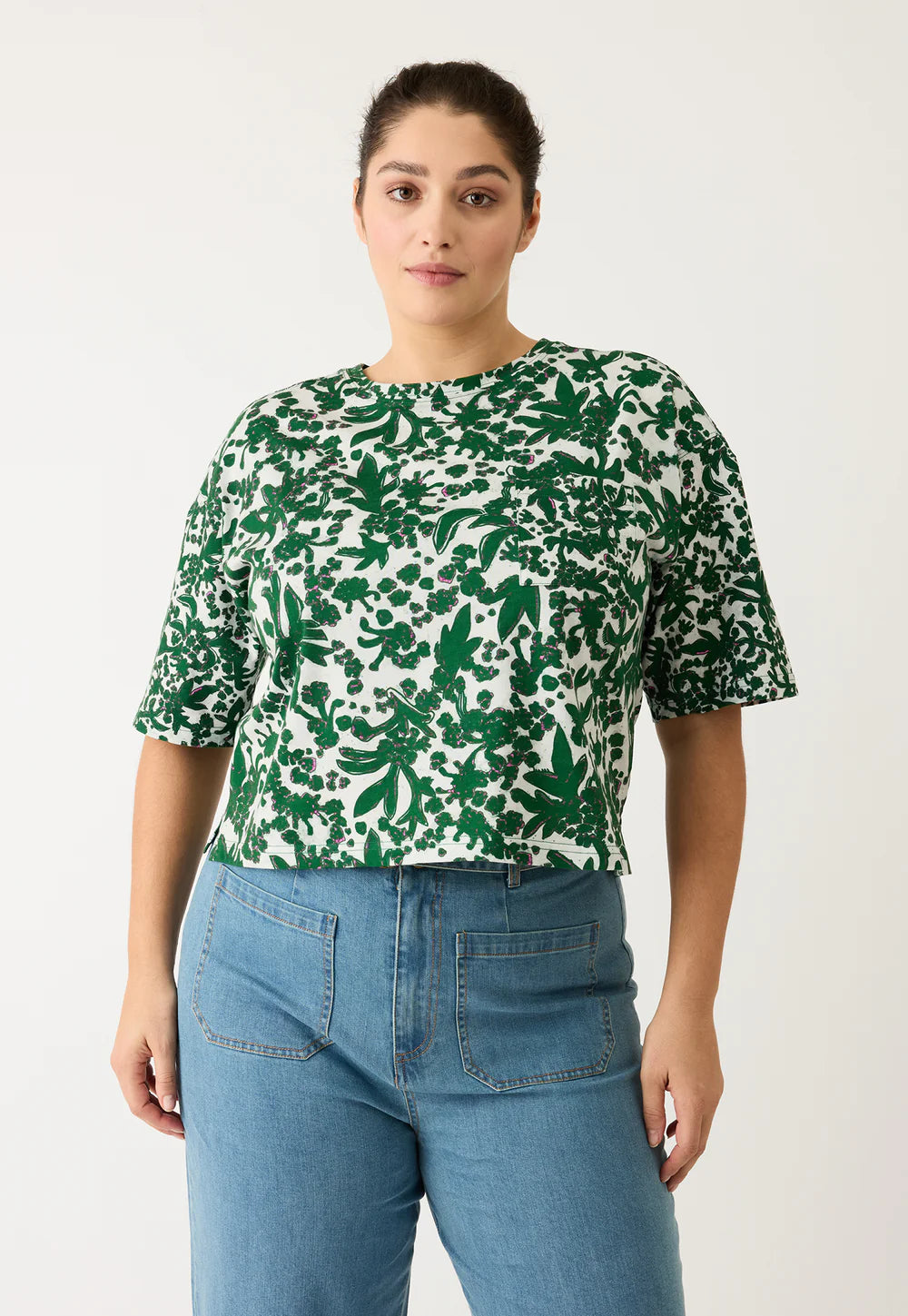 Nancybird Tasmin Boxy Tee in Parsley