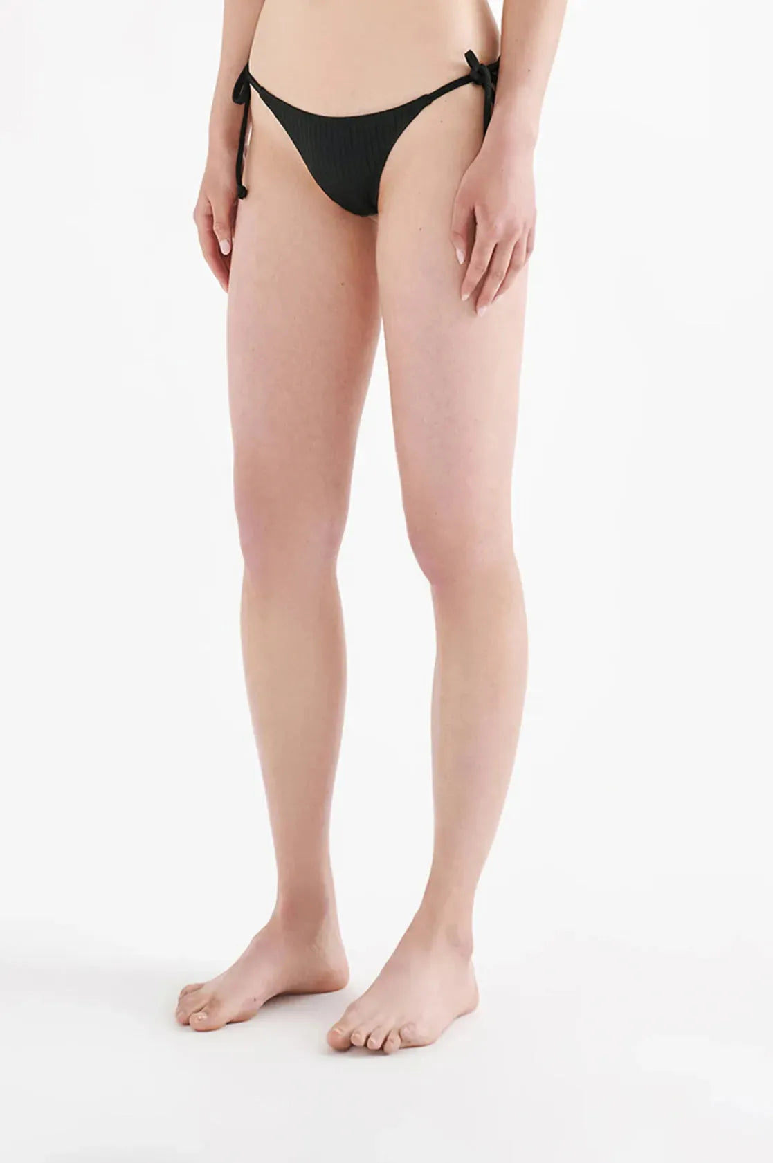 Nude Lucy Rib String Bikini Brief in Black