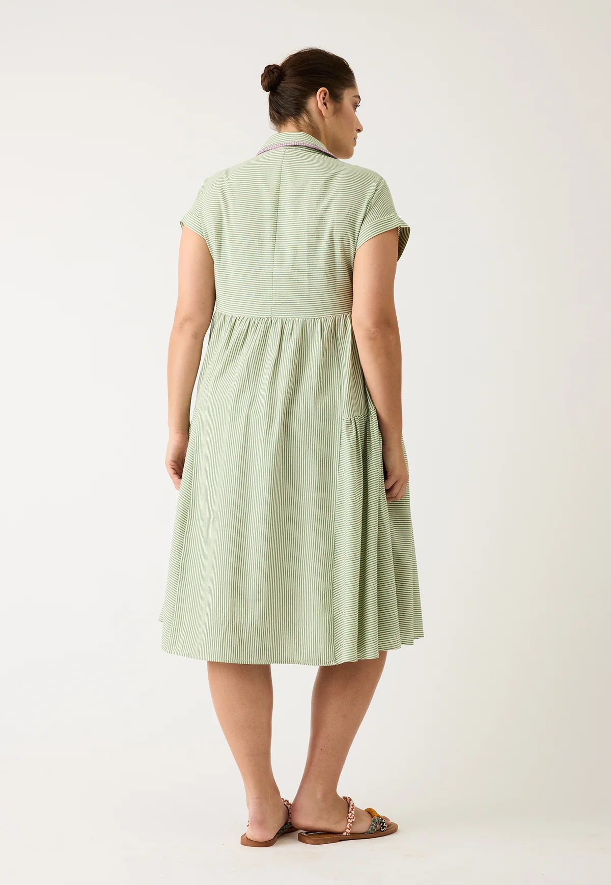 Nancybird Maja Dress in Green Stripe