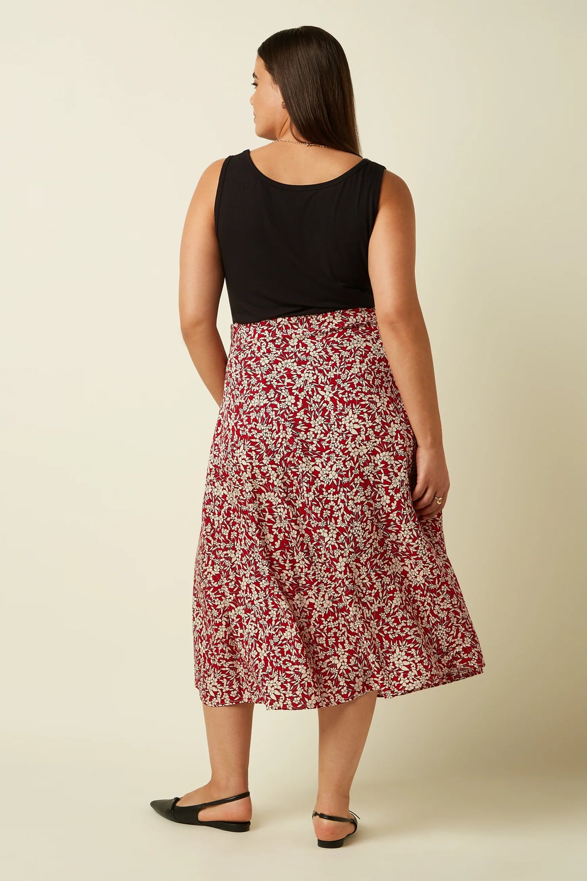 King Louie Laia Skirt Paradis in Chilli Red Floral