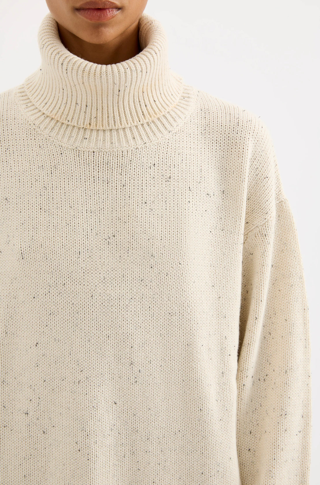 Nude Lucy Lander Turtleneck Knit in Oat Speckle