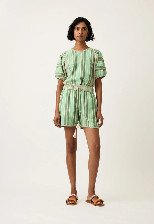 Nancybird Iris Short in Green Stripe