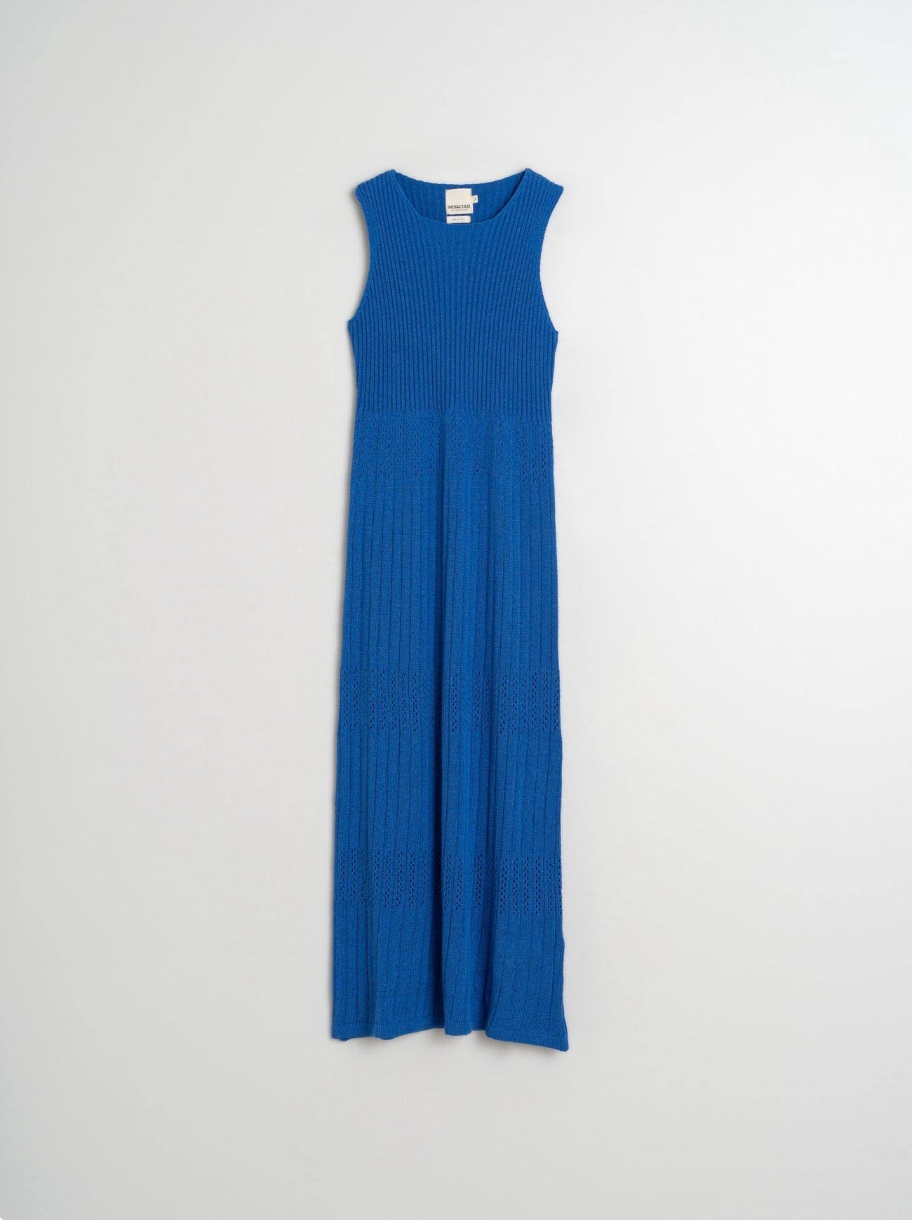 Indi and Cold Ribbed Knit Dress in Azul
