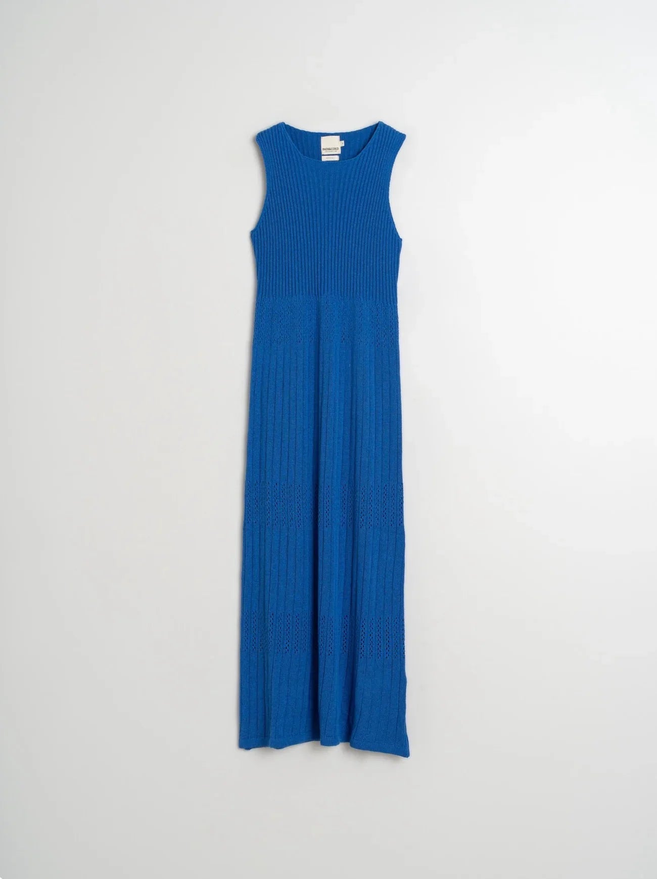 Indi and Cold Ribbed Knit Dress in Azul