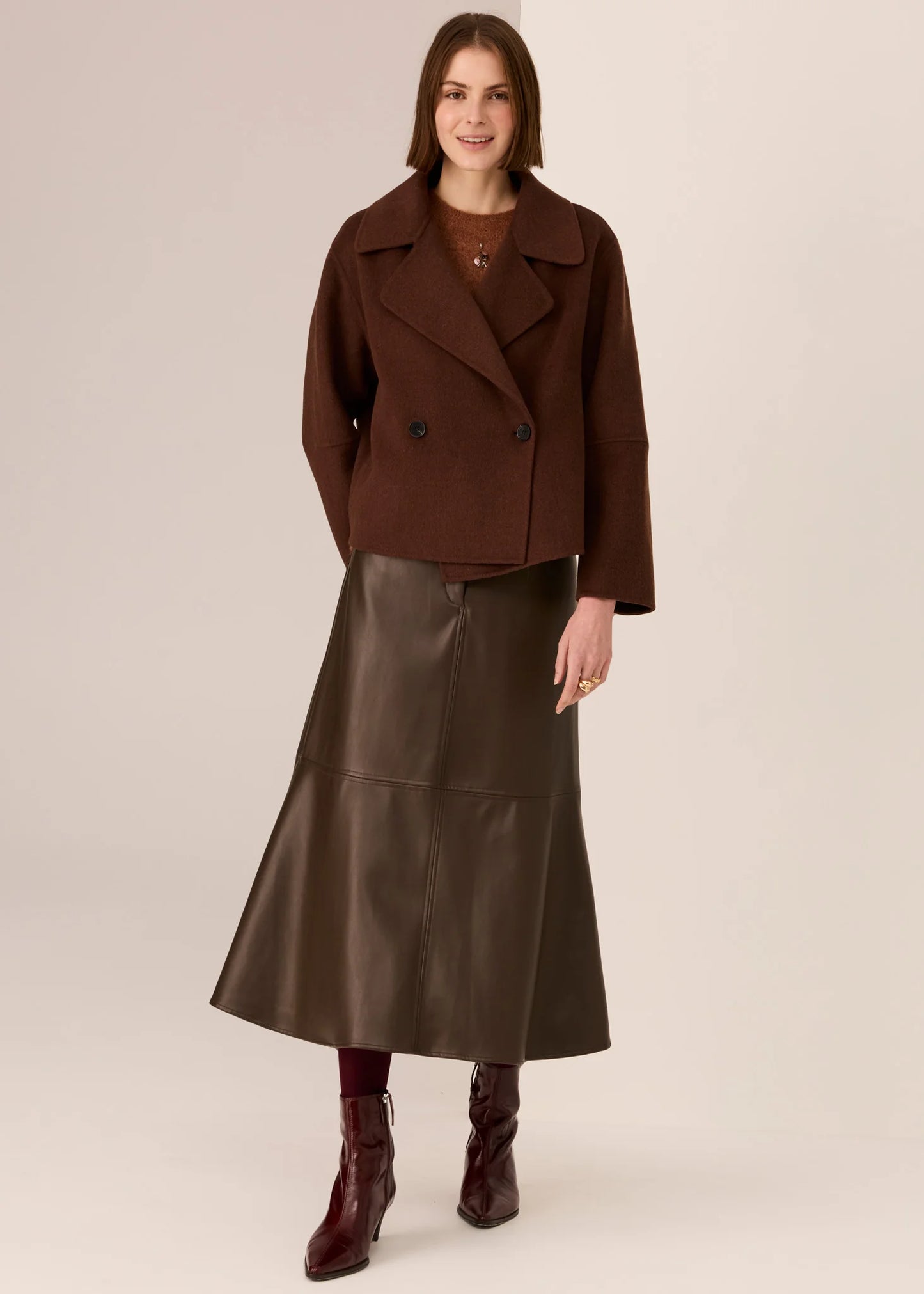 POL Cohen Cropped Wool Coat