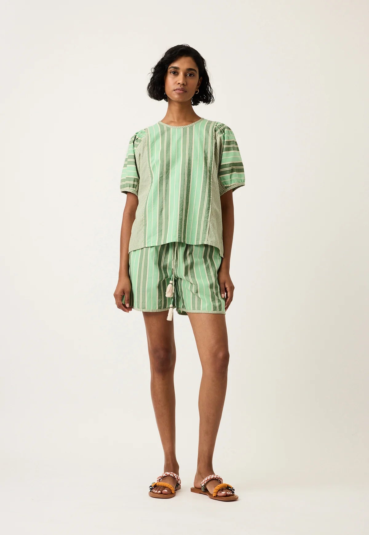 Nancybird Jolene Top in Green Stripe