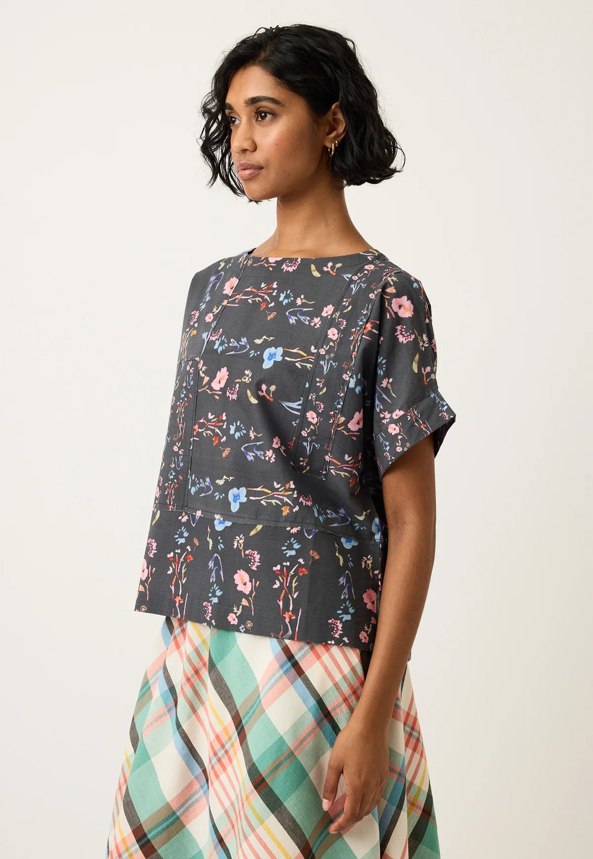 Nancybird Dolman Top in Watercolour Charcoal