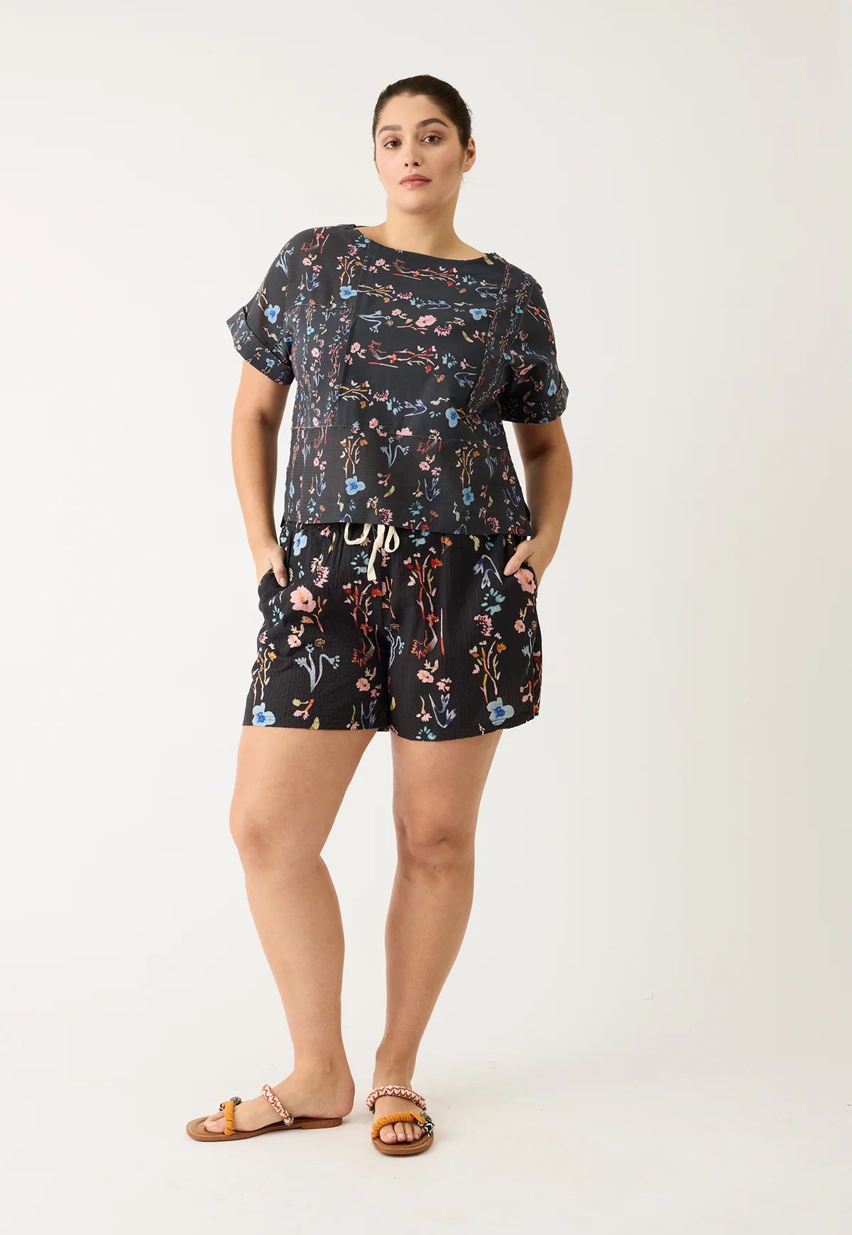 Nancybird Dolman Top in Watercolour Charcoal