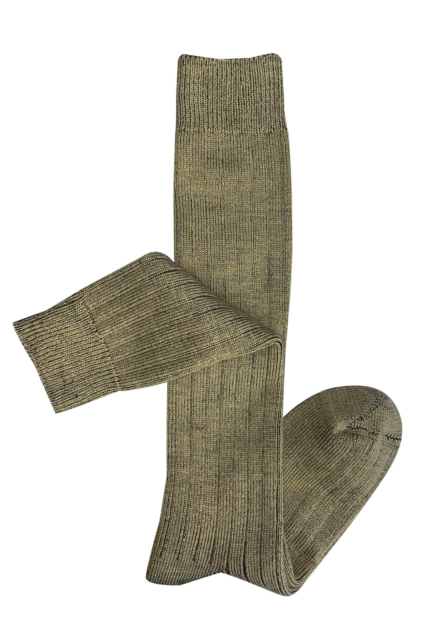 Tightology Long Rib Merino Wool Socks in Khaki
