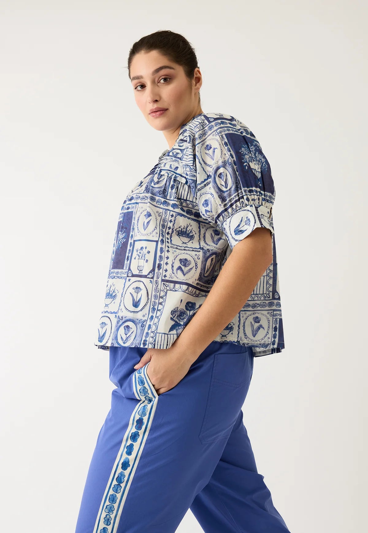 Nancybird Isla Pant in Blue Border