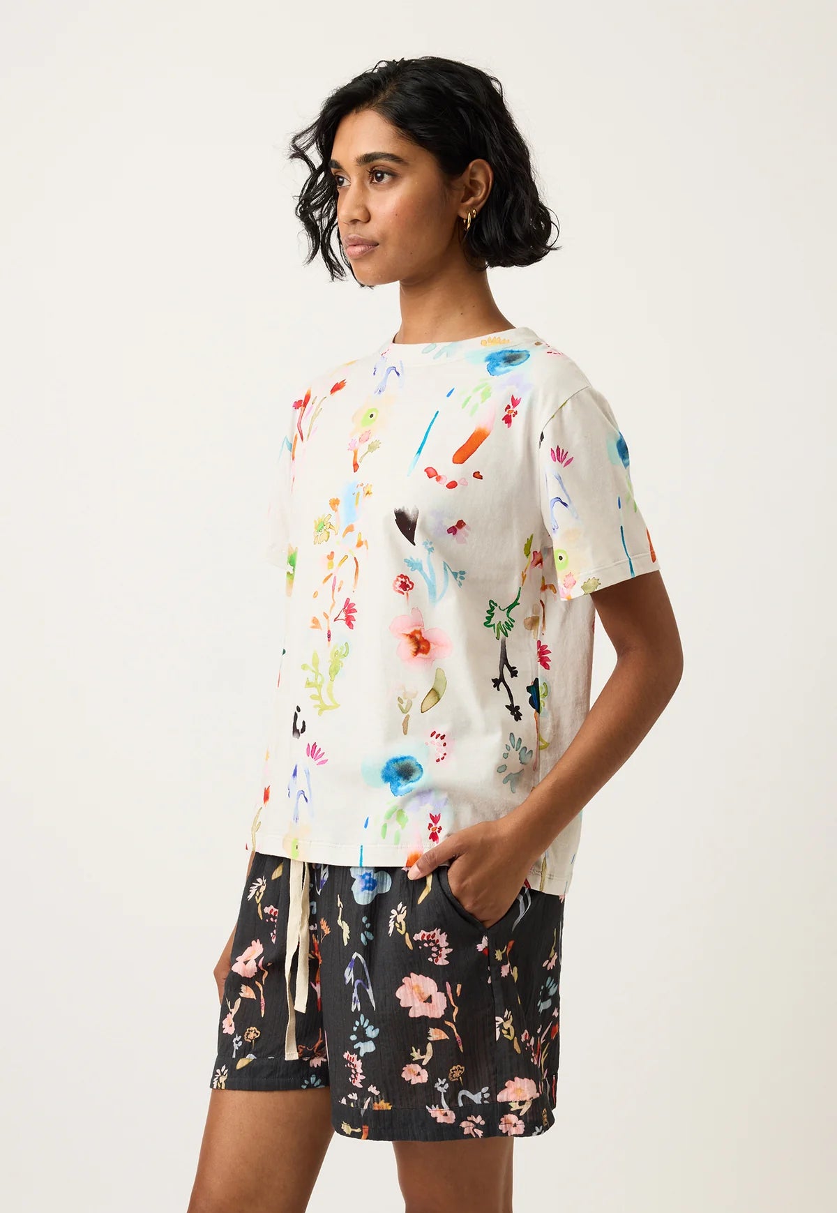 Nancybird Apollo Tee in Watercolour Cream