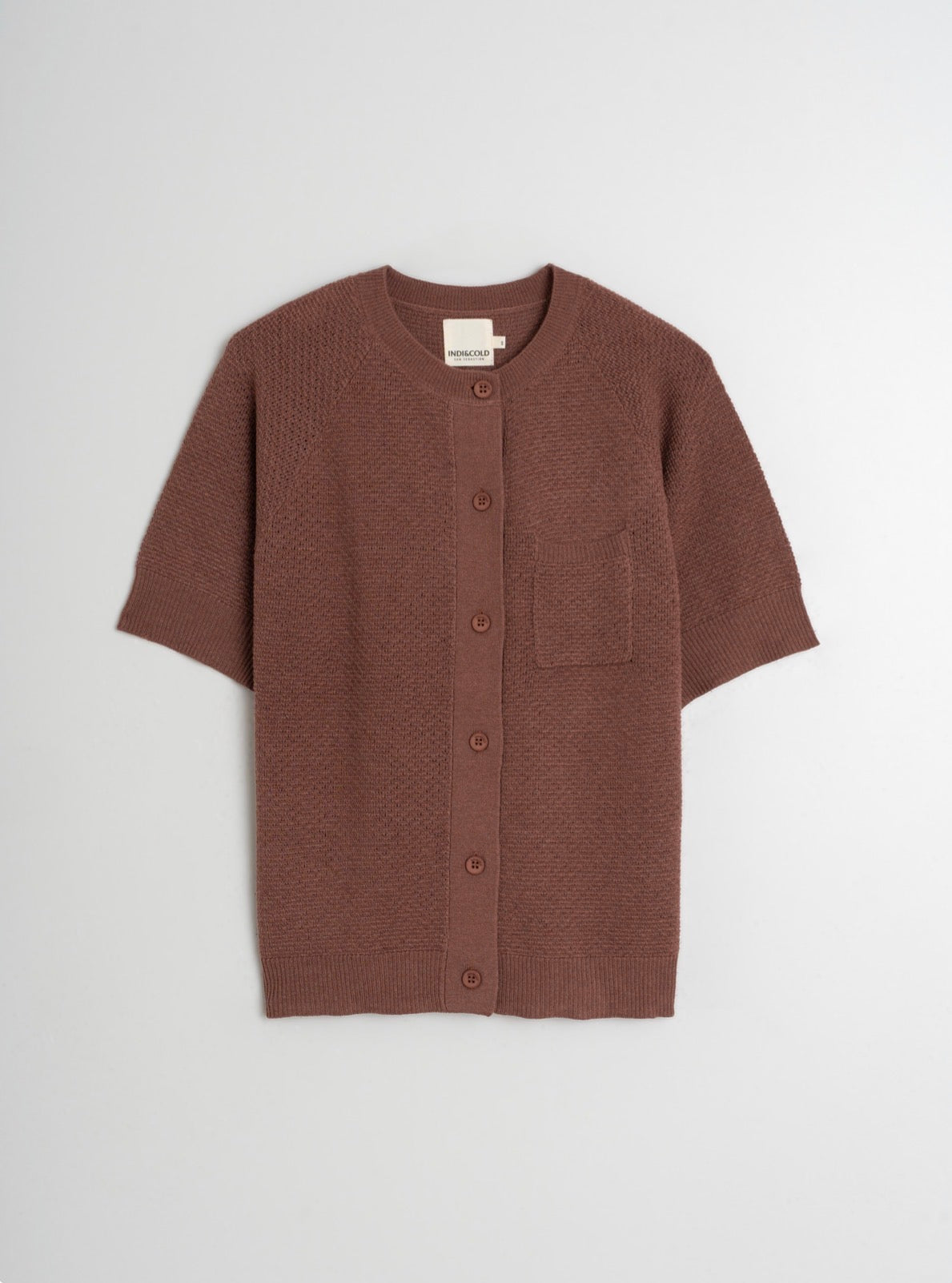 Indi and Cold Rice Stitch Knit Top in Chocolate