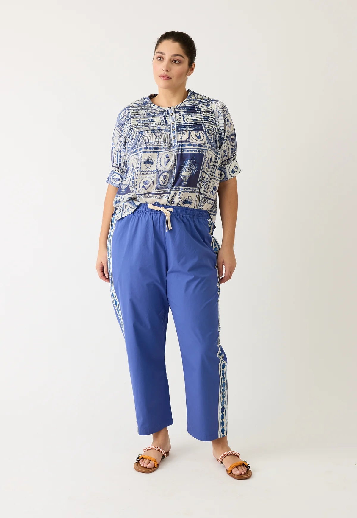 Nancybird Isla Pant in Blue Border