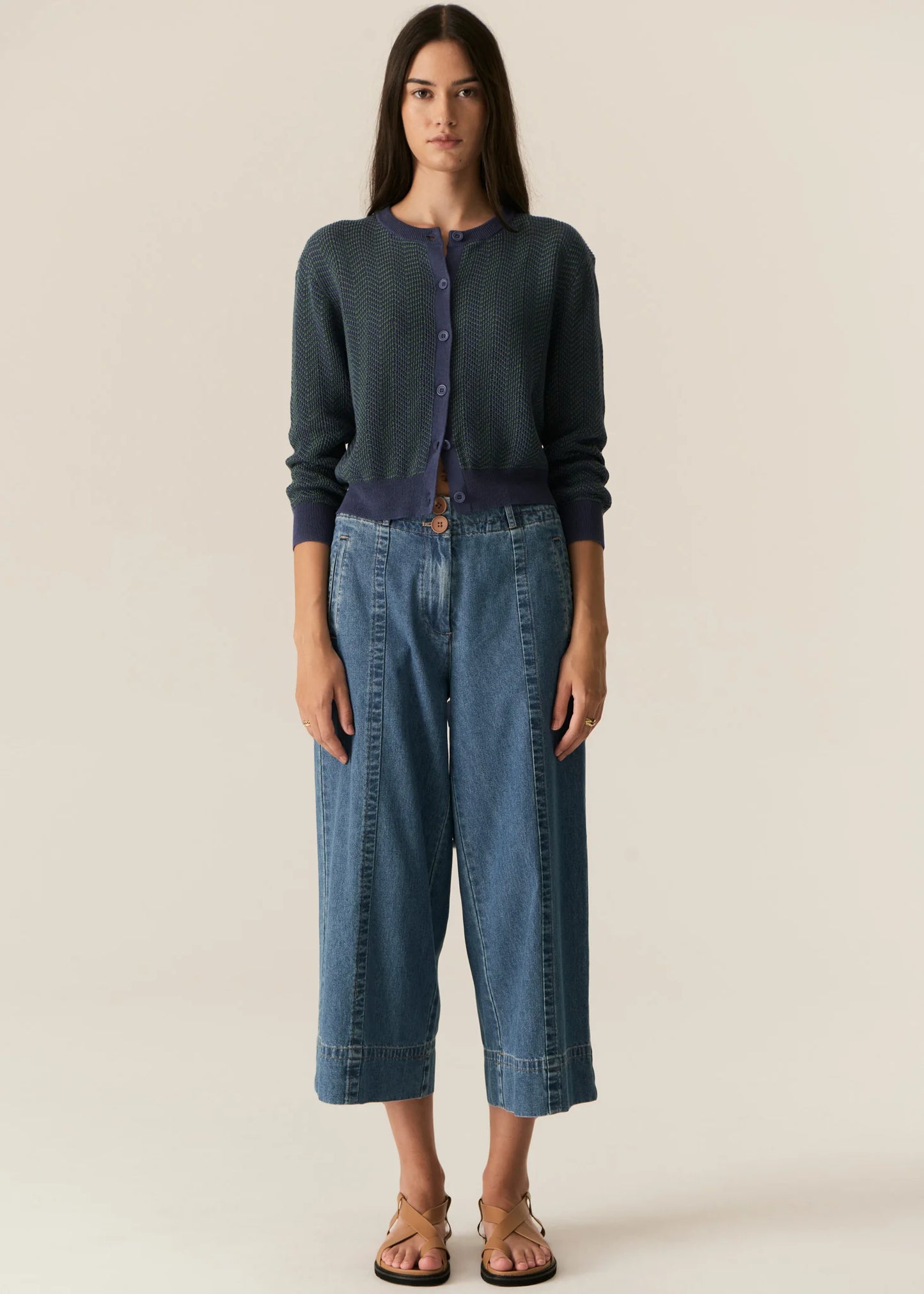 POL Carsen Crop Denim Pant in Light Wash