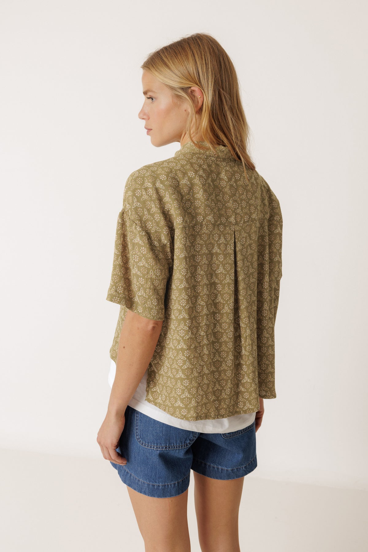 Indi & Cold Oversized Block Print Short Sleeve Shirt