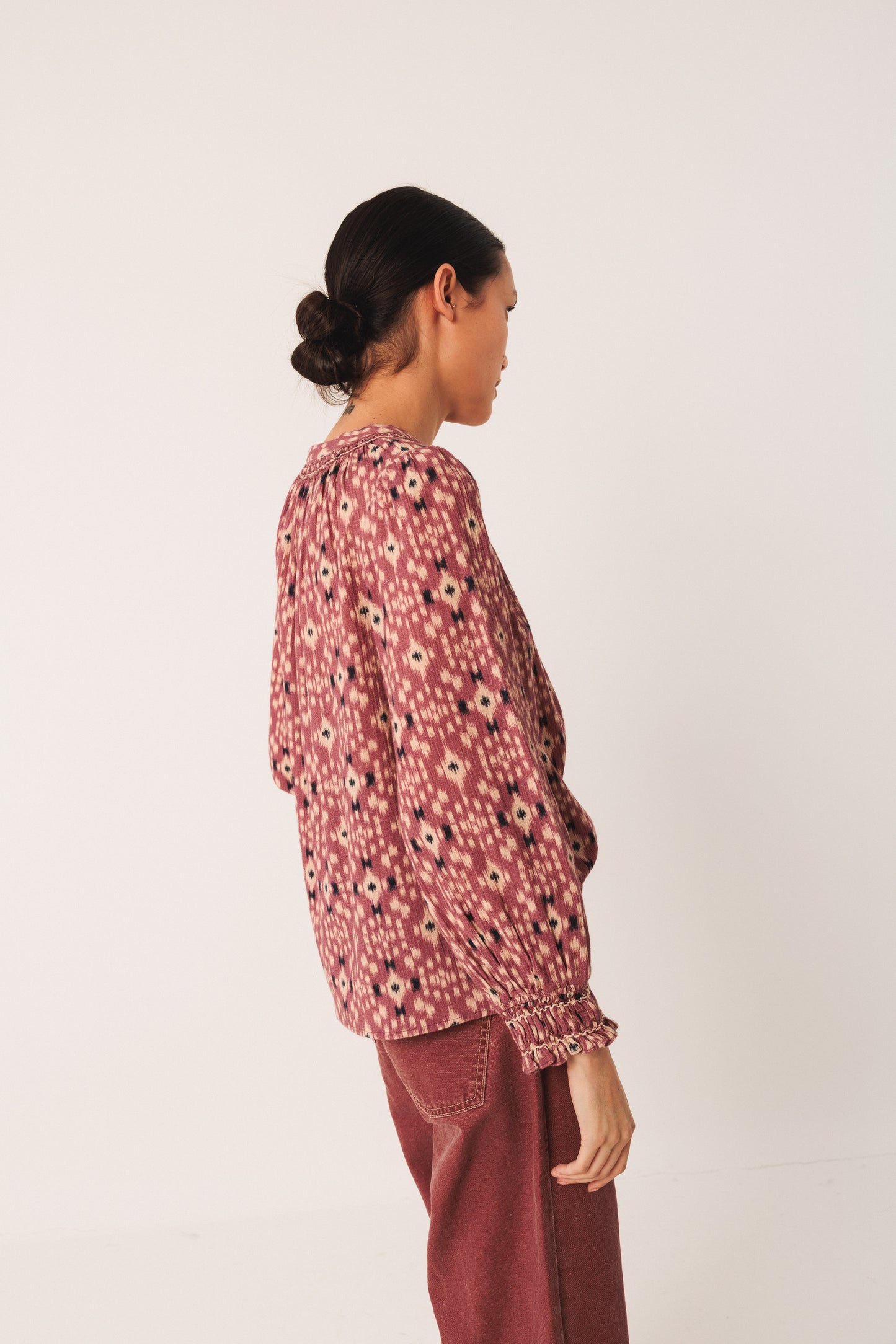 Indi and Cold Ikat Print Top