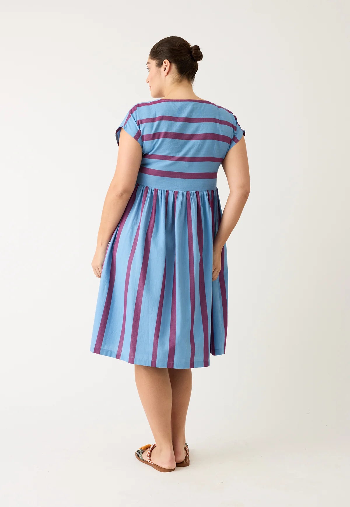 Nancybird Tathra Woven Dress in Raspberry Stripe