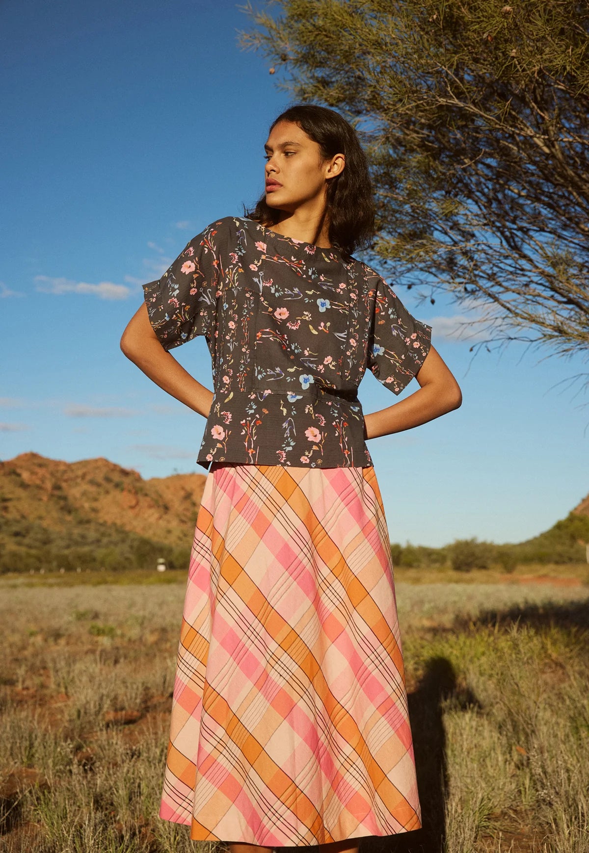 Nancybird Dolman Top in Watercolour Charcoal