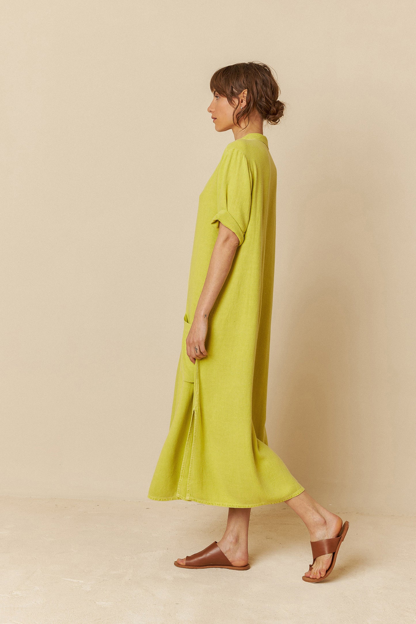 Indi and Cold Shirt Dress in Pistachio