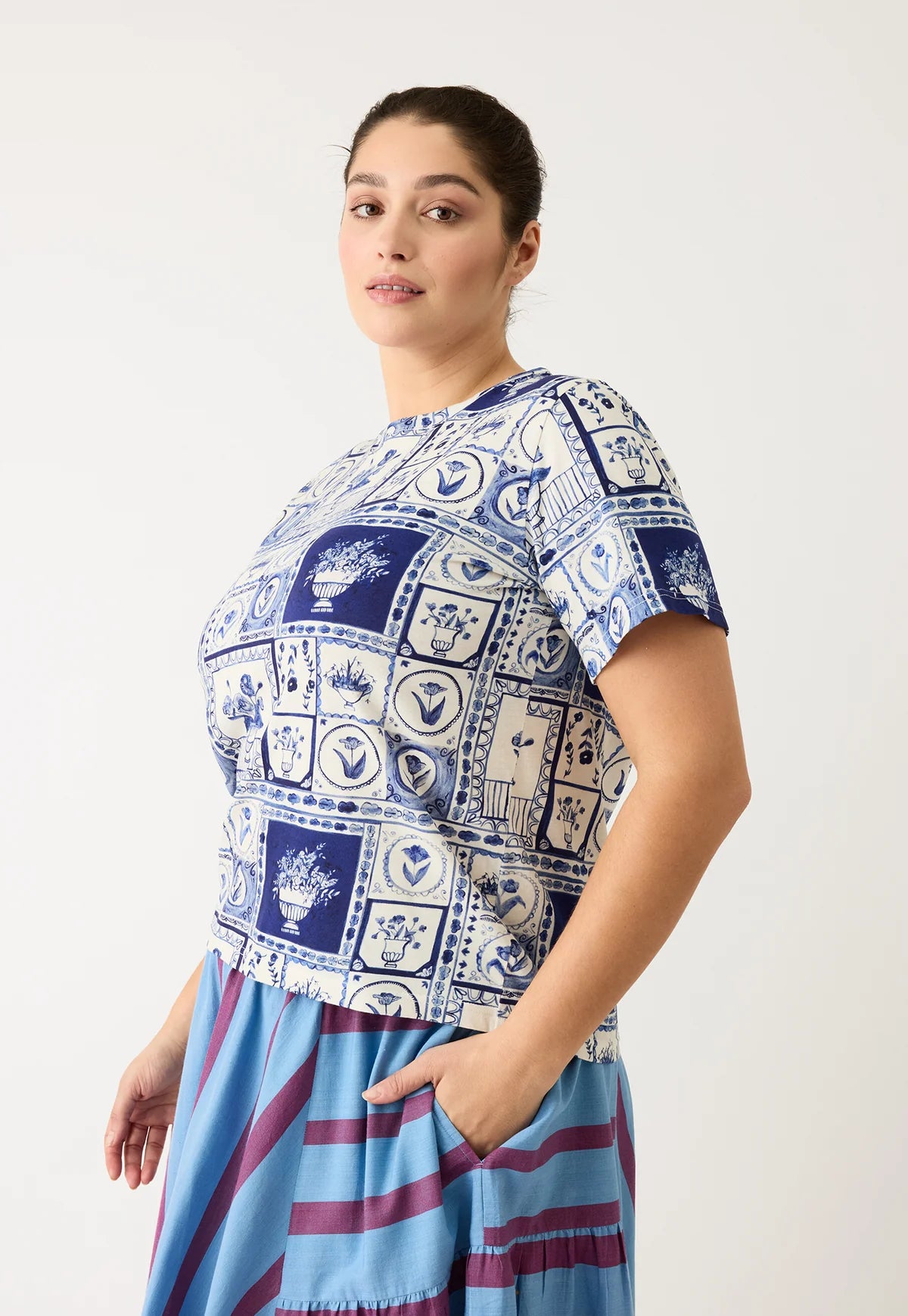 Nancybird Apollo Tee in Lyon Tile
