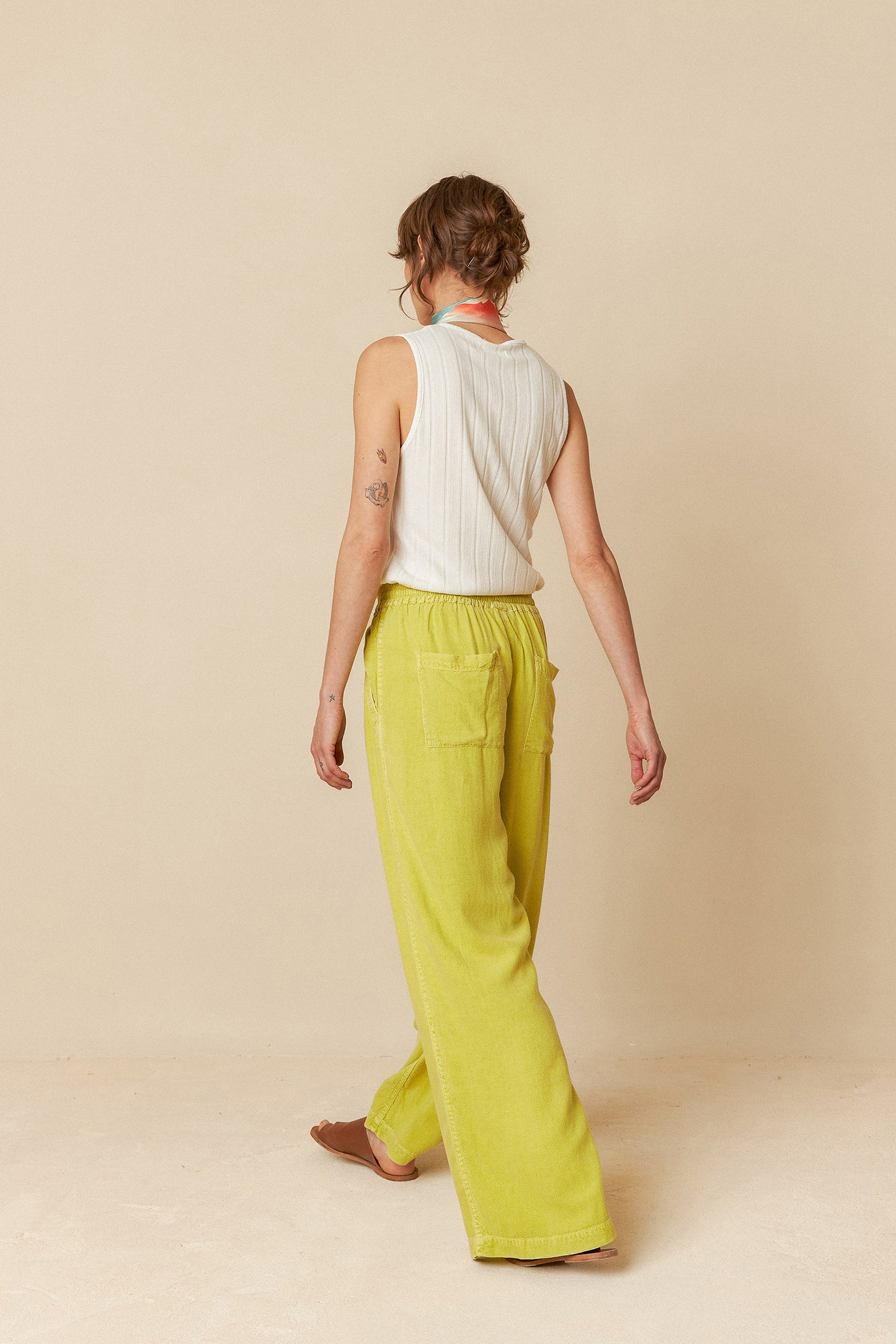 Indi and Cold Maxi Wide Leg Pant in Pistachio