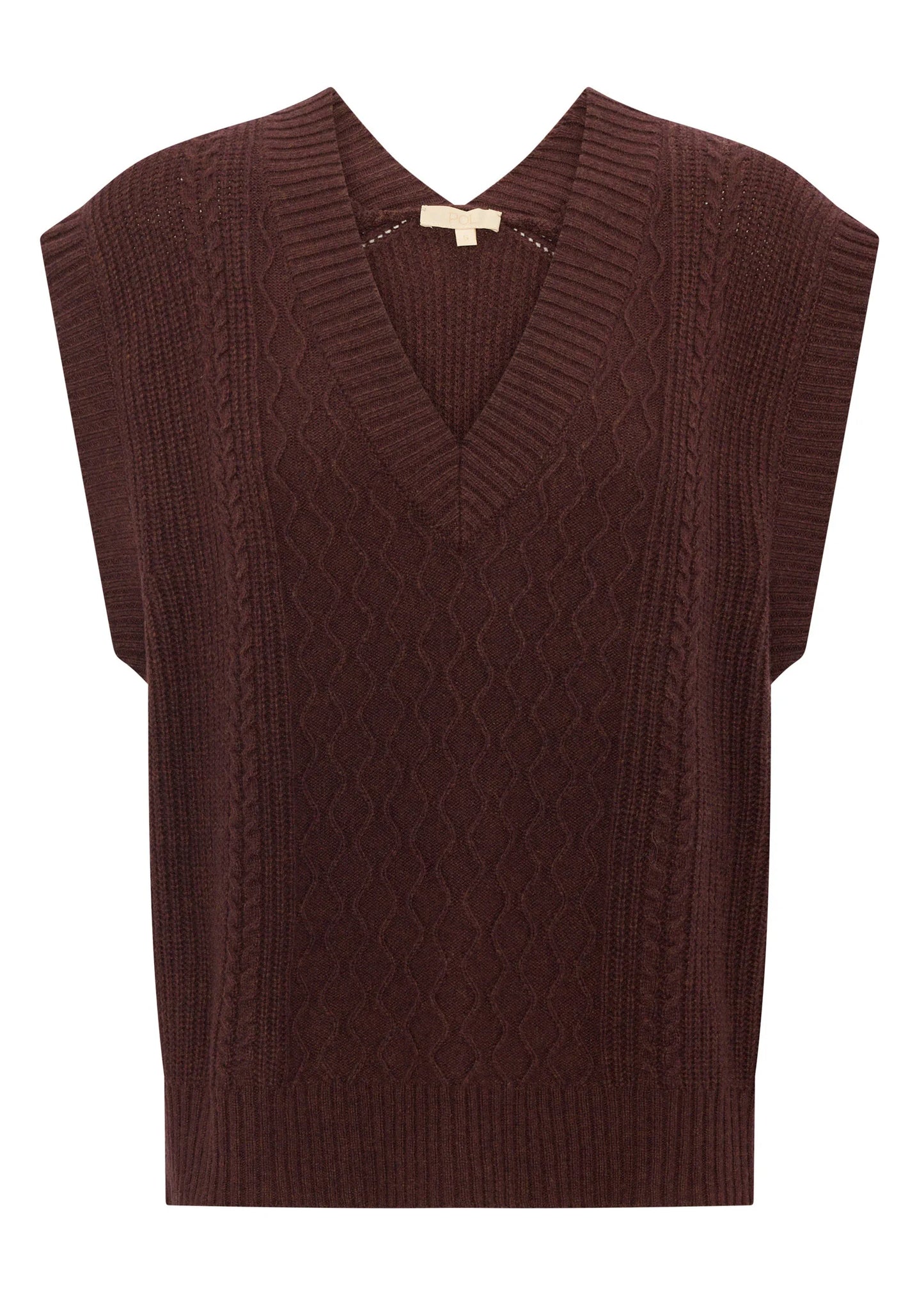 POL Loren Cable Vest Merlot