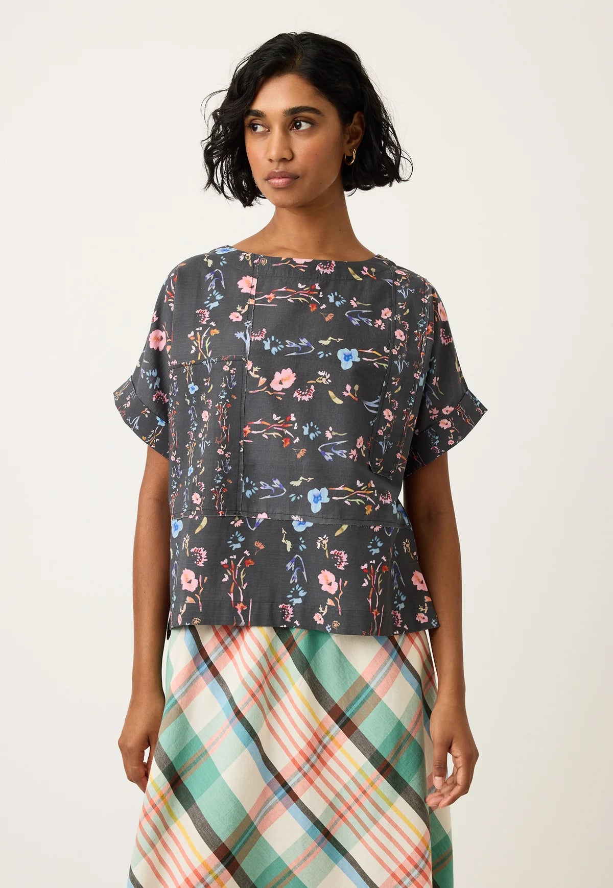 Nancybird Dolman Top in Watercolour Charcoal