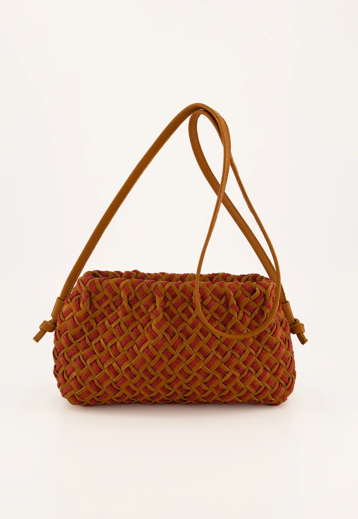 Nancybird Woven Clutch in Ochre Leather