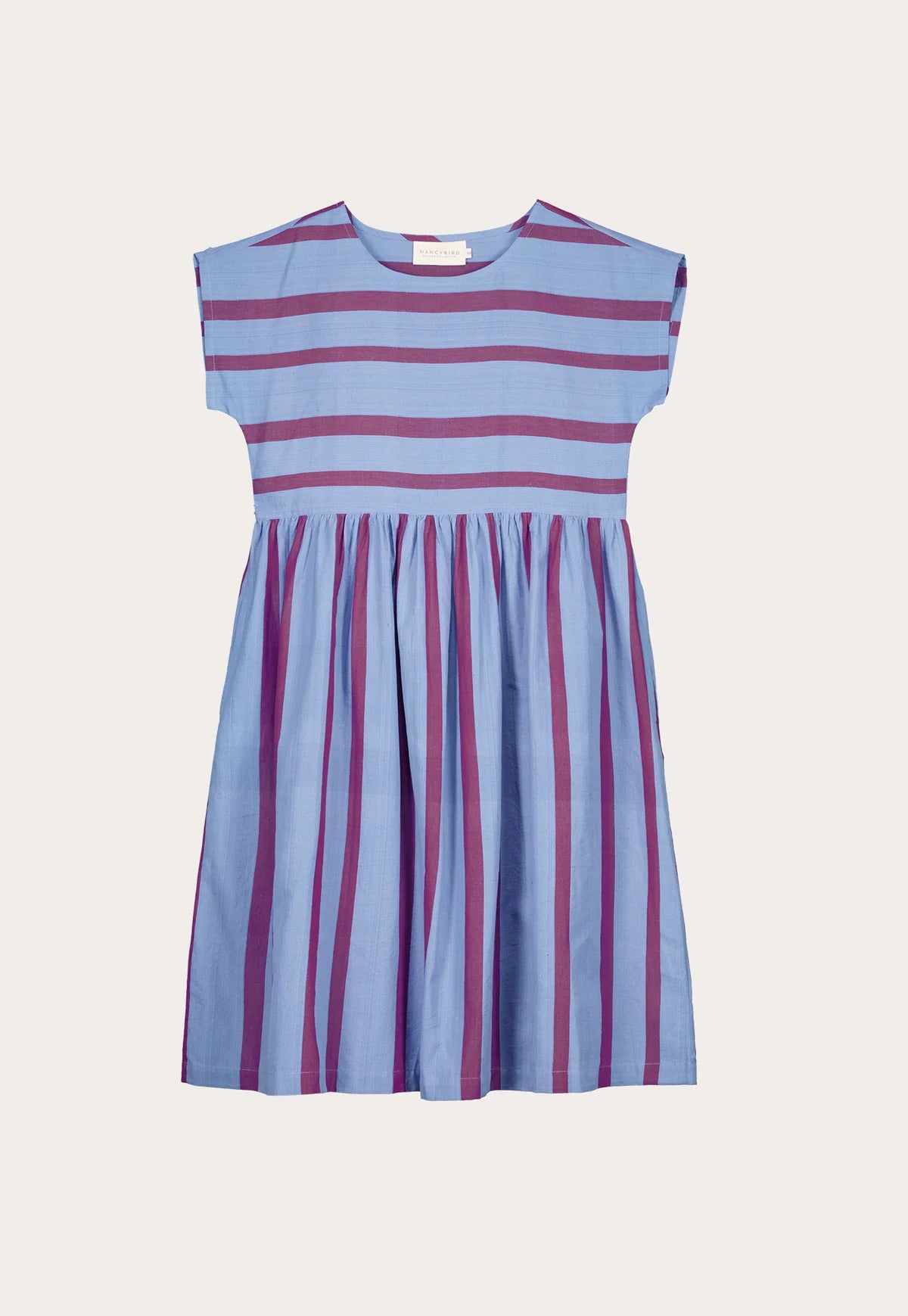 Nancybird Tathra Woven Dress in Raspberry Stripe