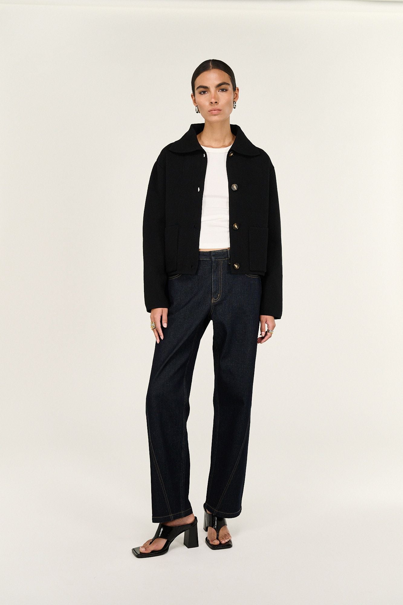 Staple the Label Aura Black Knit Barn Jacket