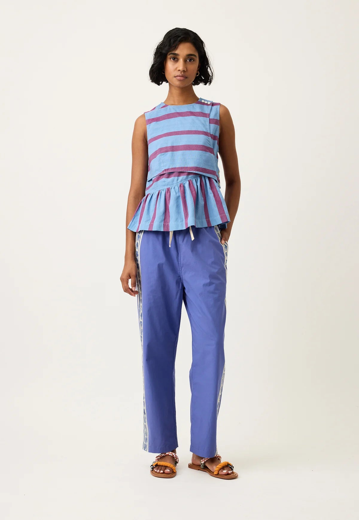 Nancybird Isla Pant in Blue Border