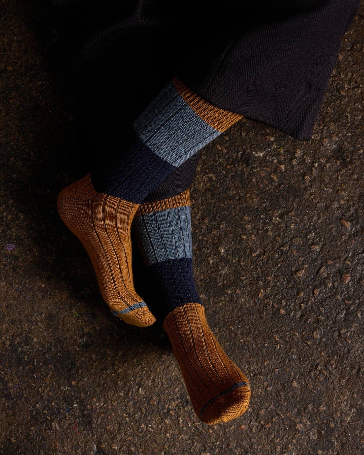 Tightology Chunky Rib Merino Wool Socks in Mustard