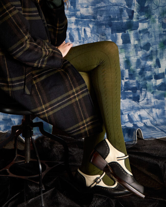 Tightology Form Merino Wool Tights in Green