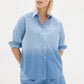 LMND Chiara Dip Dyed Shirt in Powder Blue