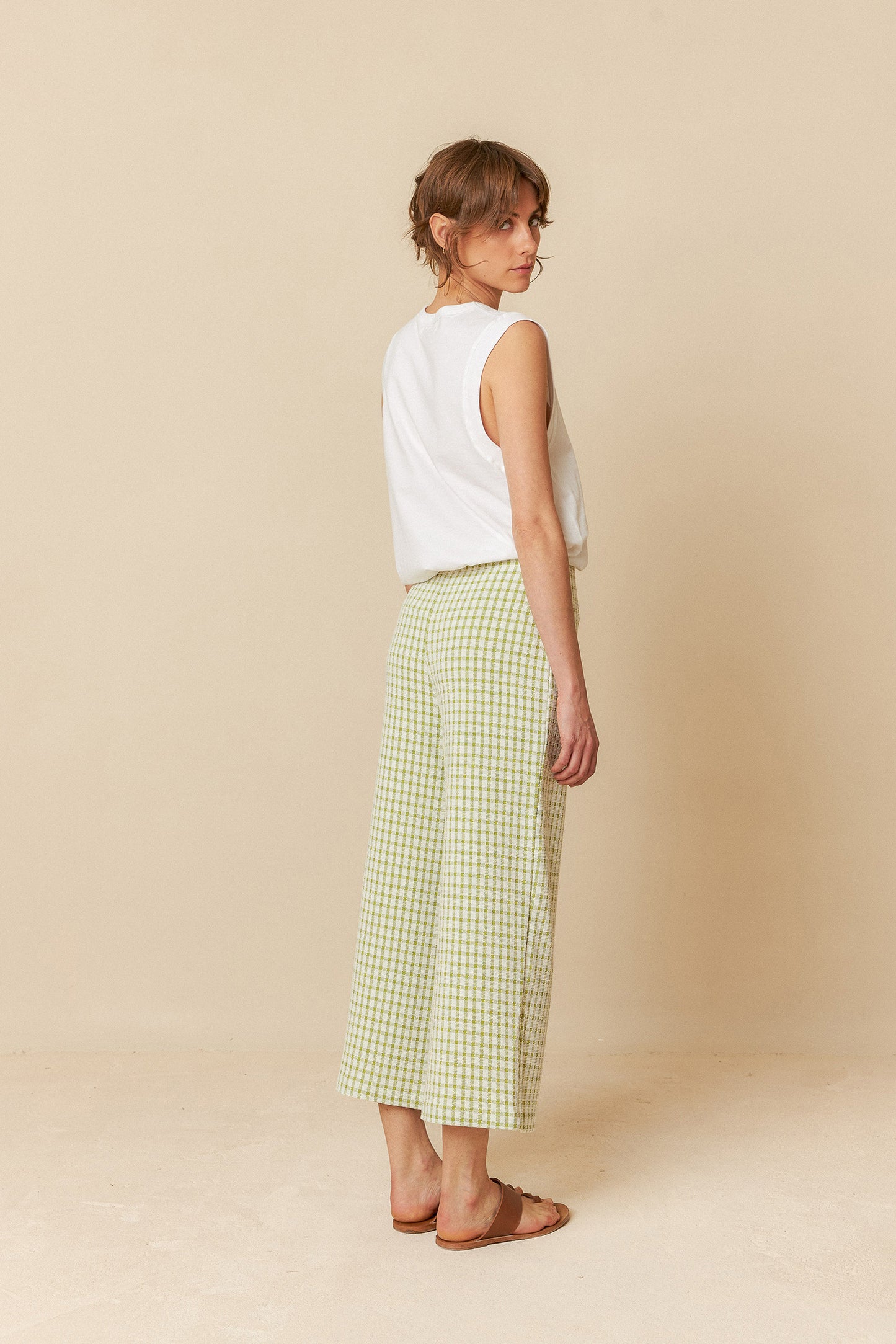 Indi and Cold James Pants in Pistachio Check