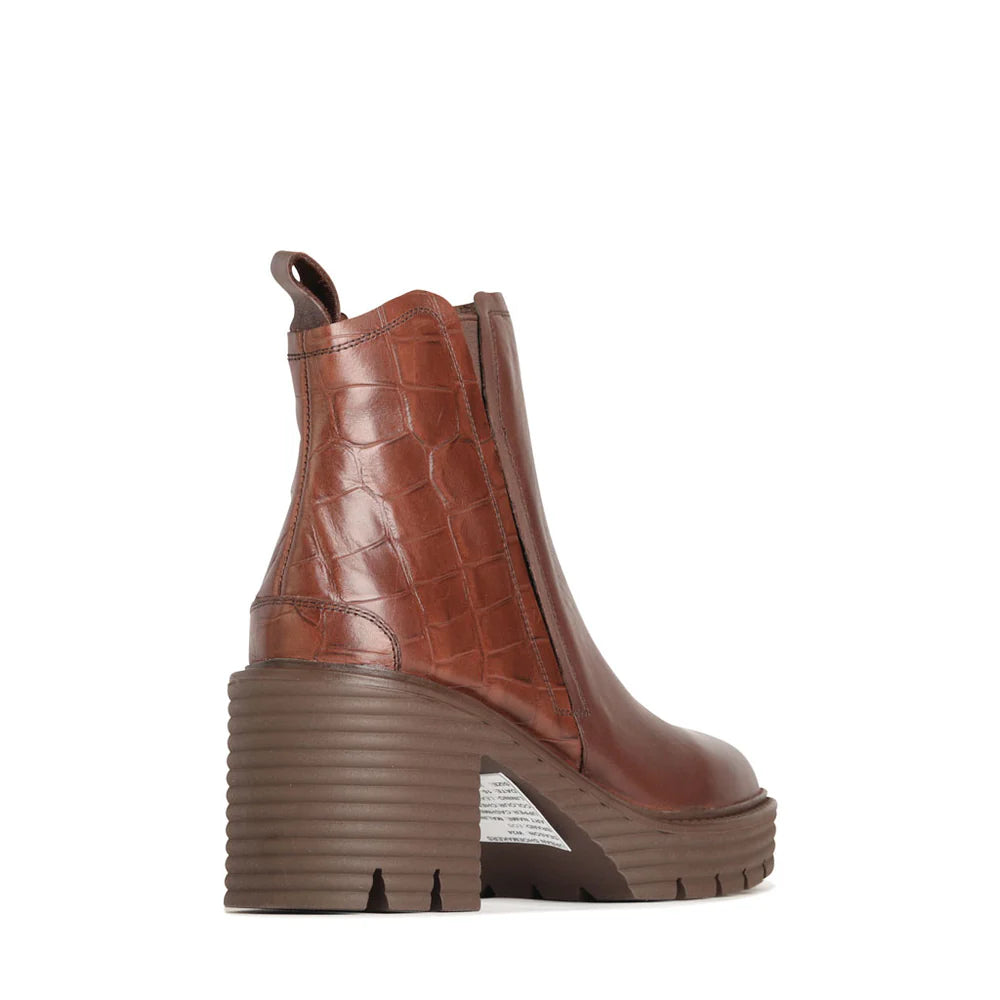 EOS Malina Boot in Chestnut Croc Leather