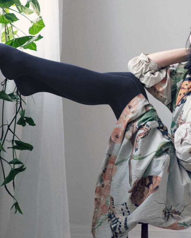 Tightology Luxe Merino Wool Tights in Navy