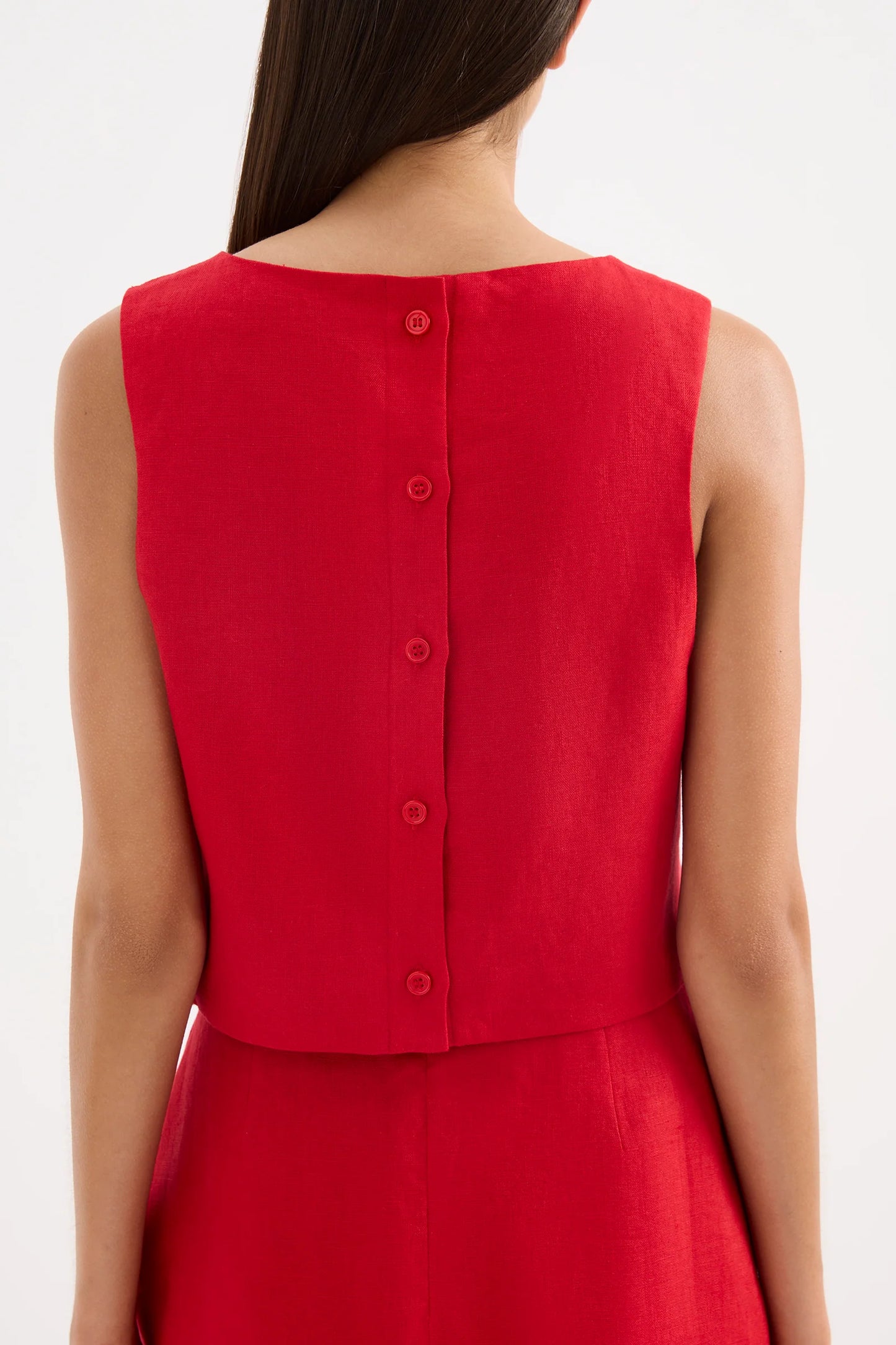 Nude Lucy Marli Linen Top in Vermillion