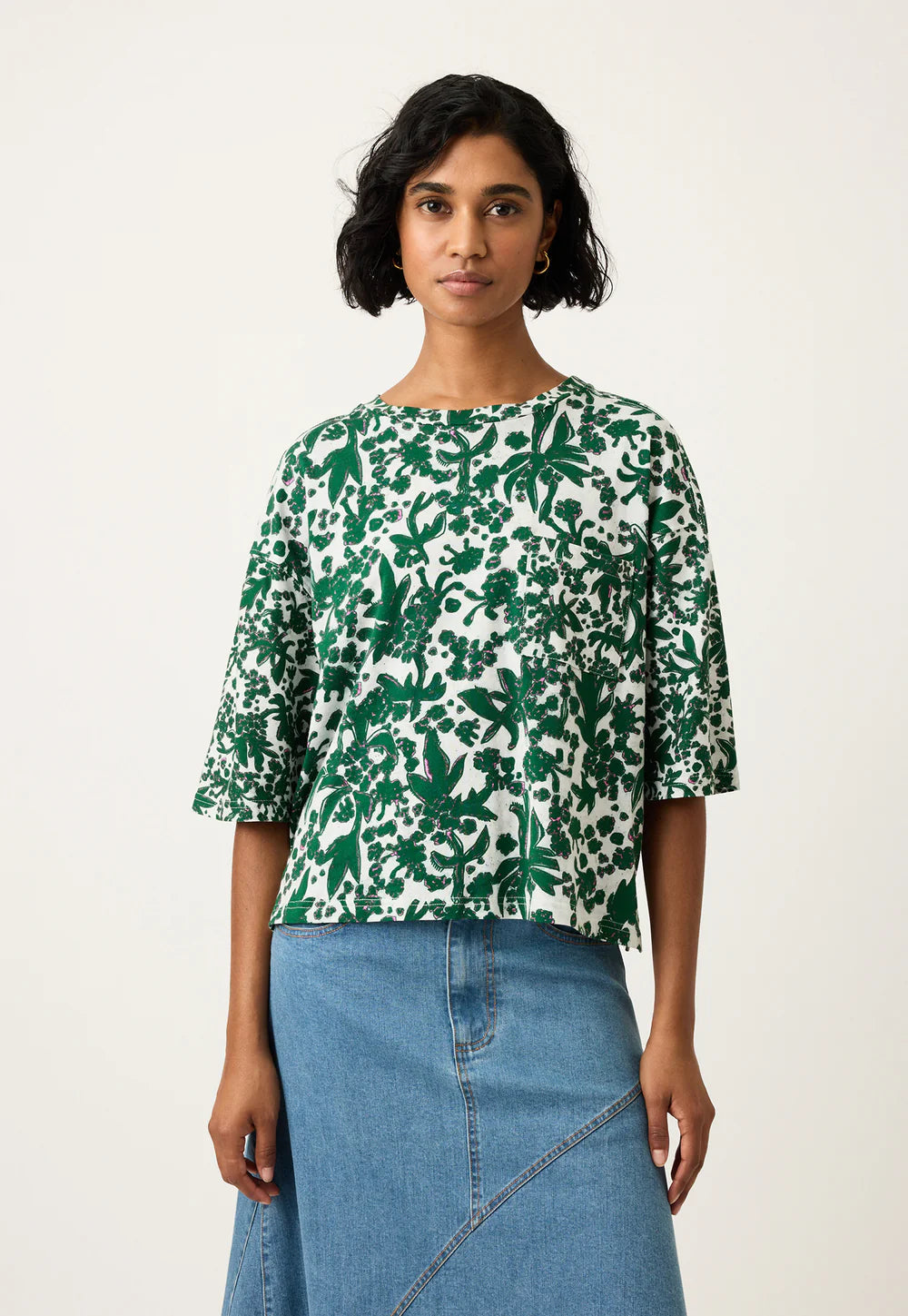 Nancybird Tasmin Boxy Tee in Parsley