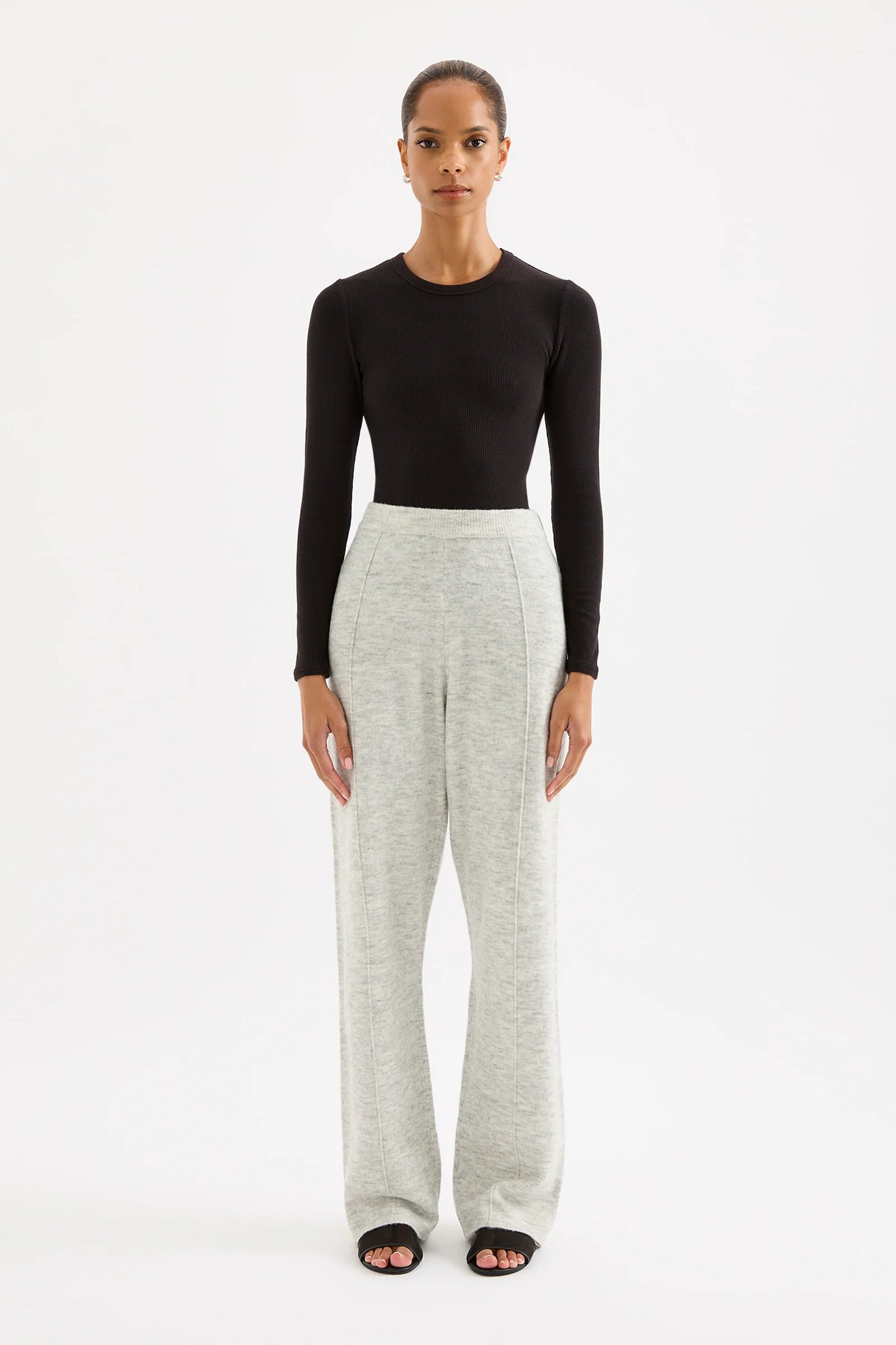 Nude Lucy Dallas Knit Pant in Grey Marle