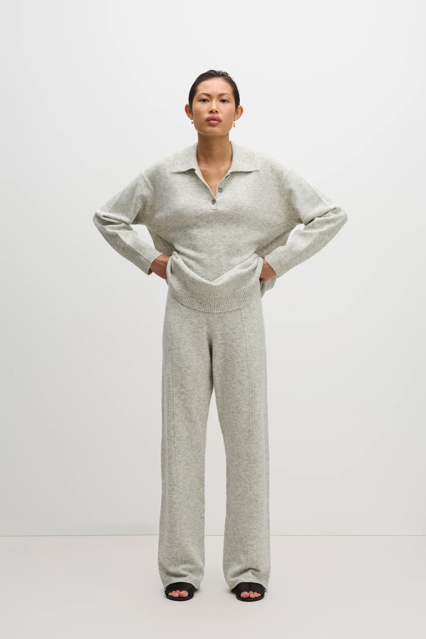 Nude Lucy Dallas Knit Pant in Grey Marle