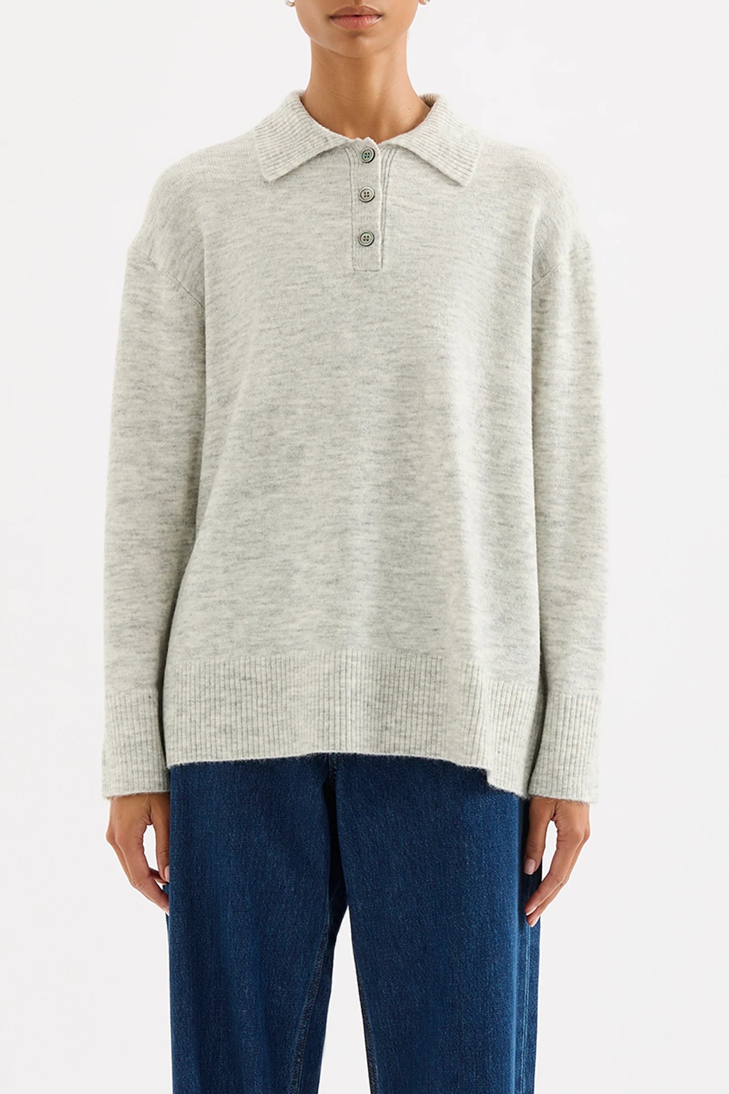 Nude Lucy Dallas Rugby Knit in Grey Marle