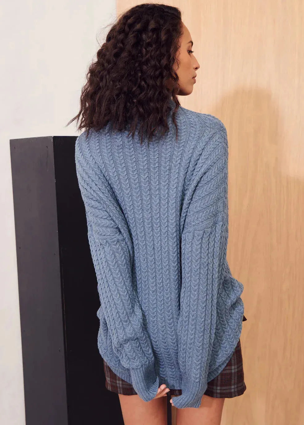 Apartment Clothing Dara Cable Knit in Blue - the tartan fox