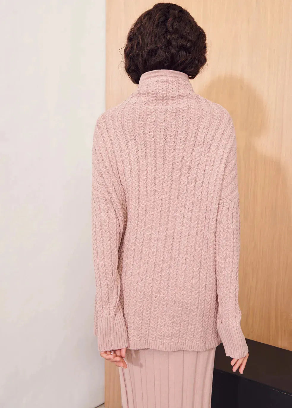 Apartment Clothing Dara Cable Knit in Blush - the tartan fox