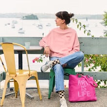 Castle and Things Mother Boxy Sweater in Pink - the tartan fox