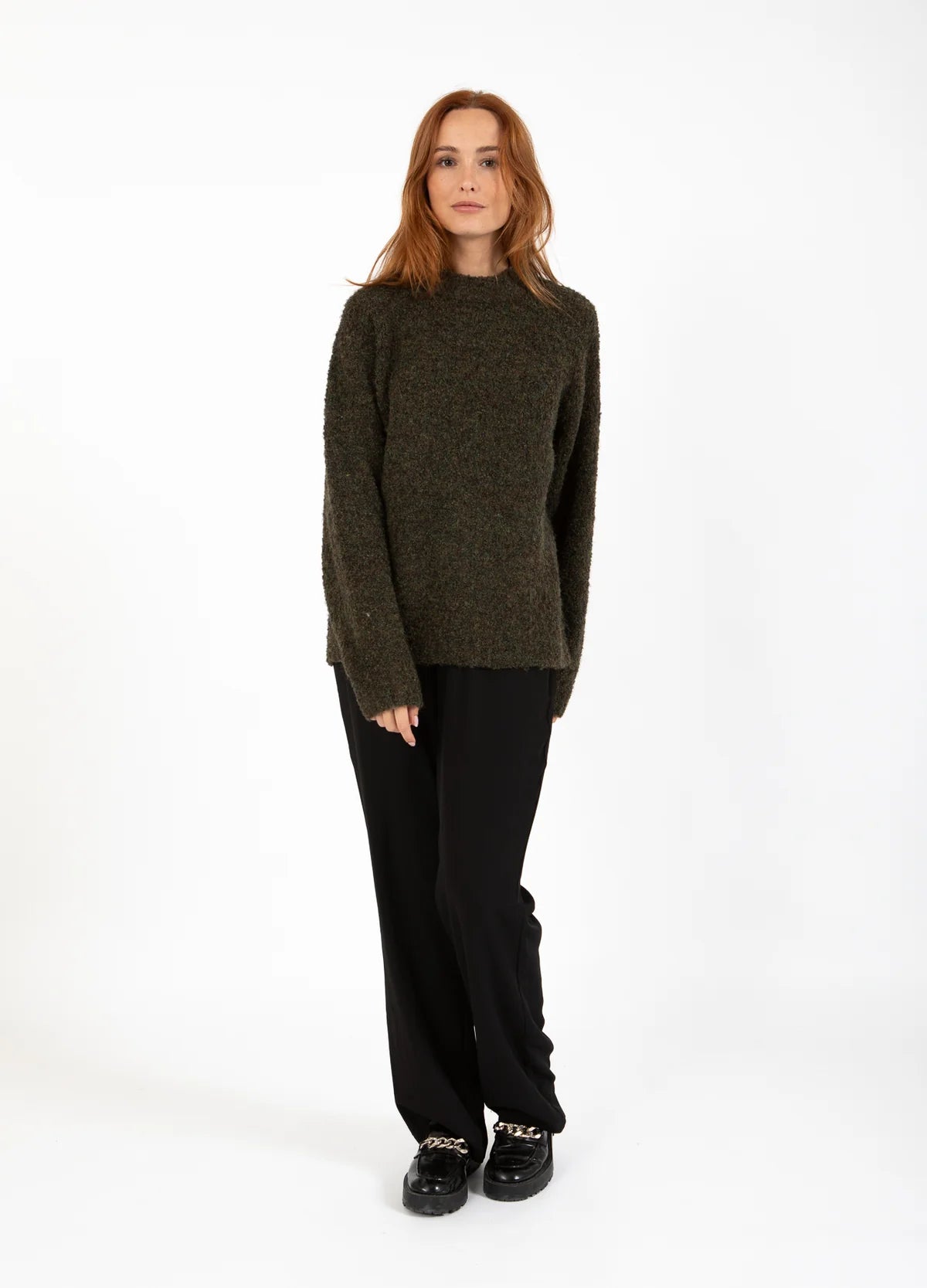 CC Heart Amaya Knit Sweater in Army - the tartan fox
