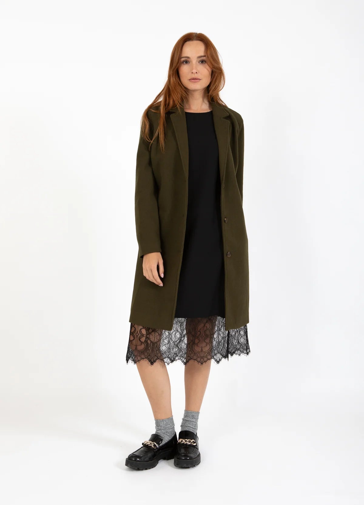 CC Heart Ariana Coat in Army - the tartan fox
