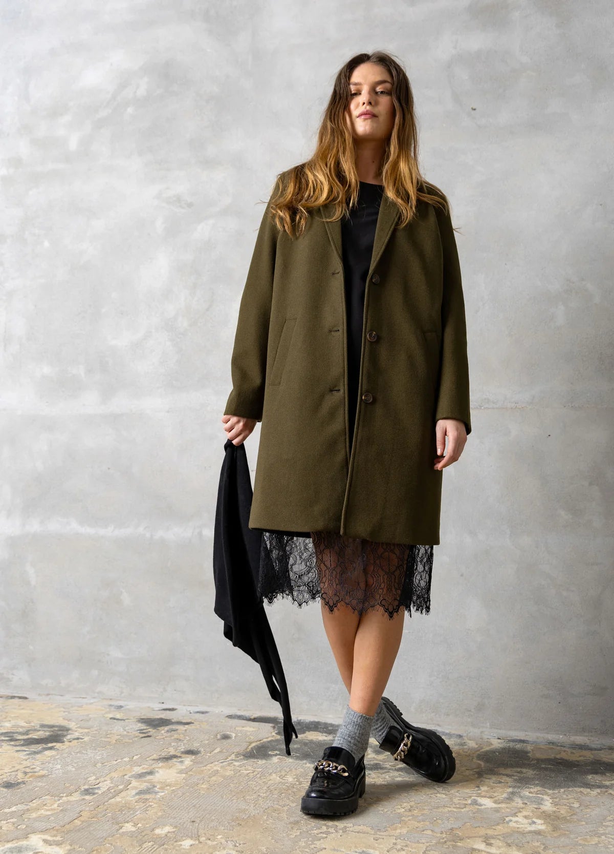 CC Heart Ariana Coat in Army - the tartan fox
